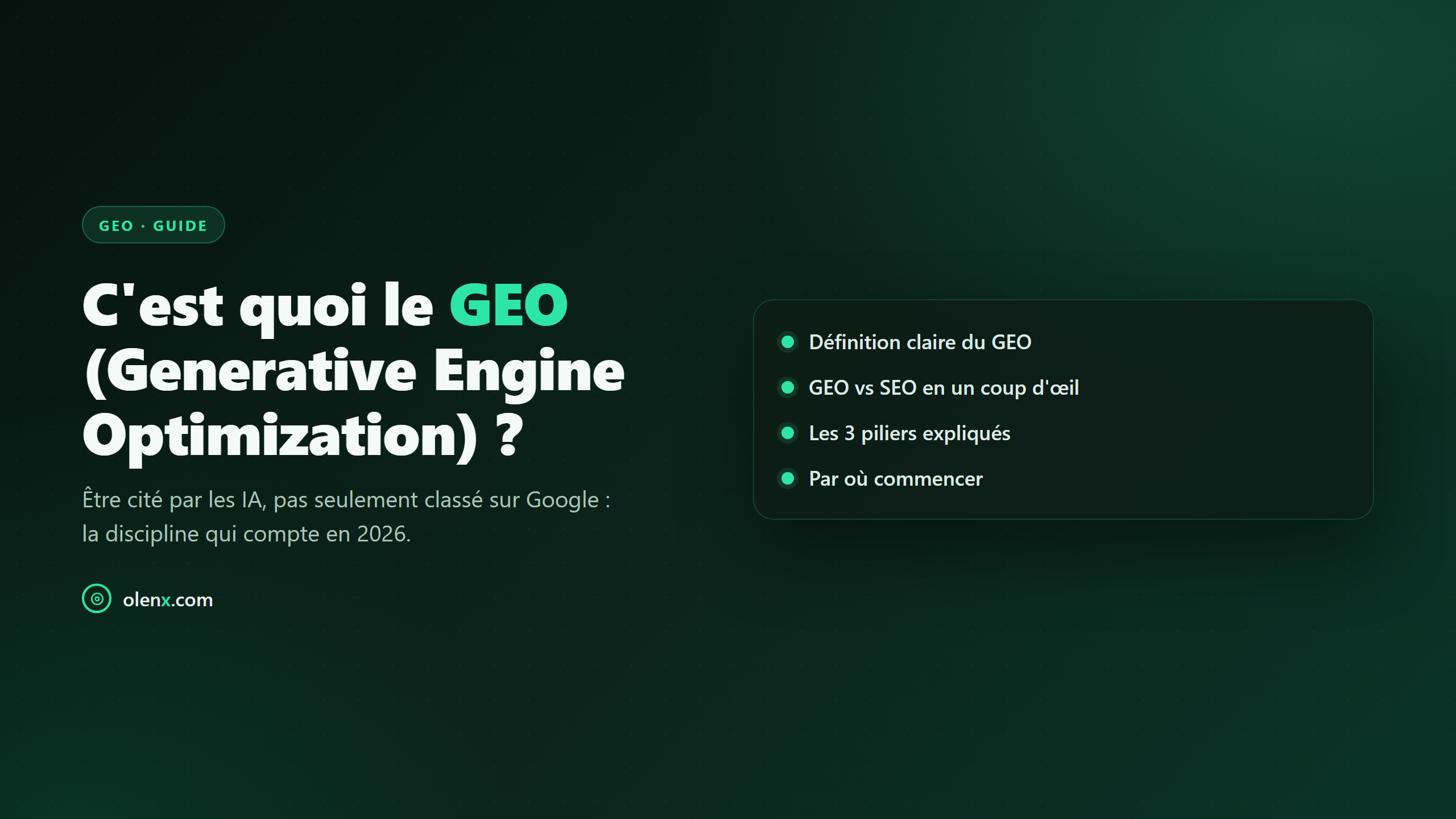 C'est quoi le GEO (Generative Engine Optimization) ?