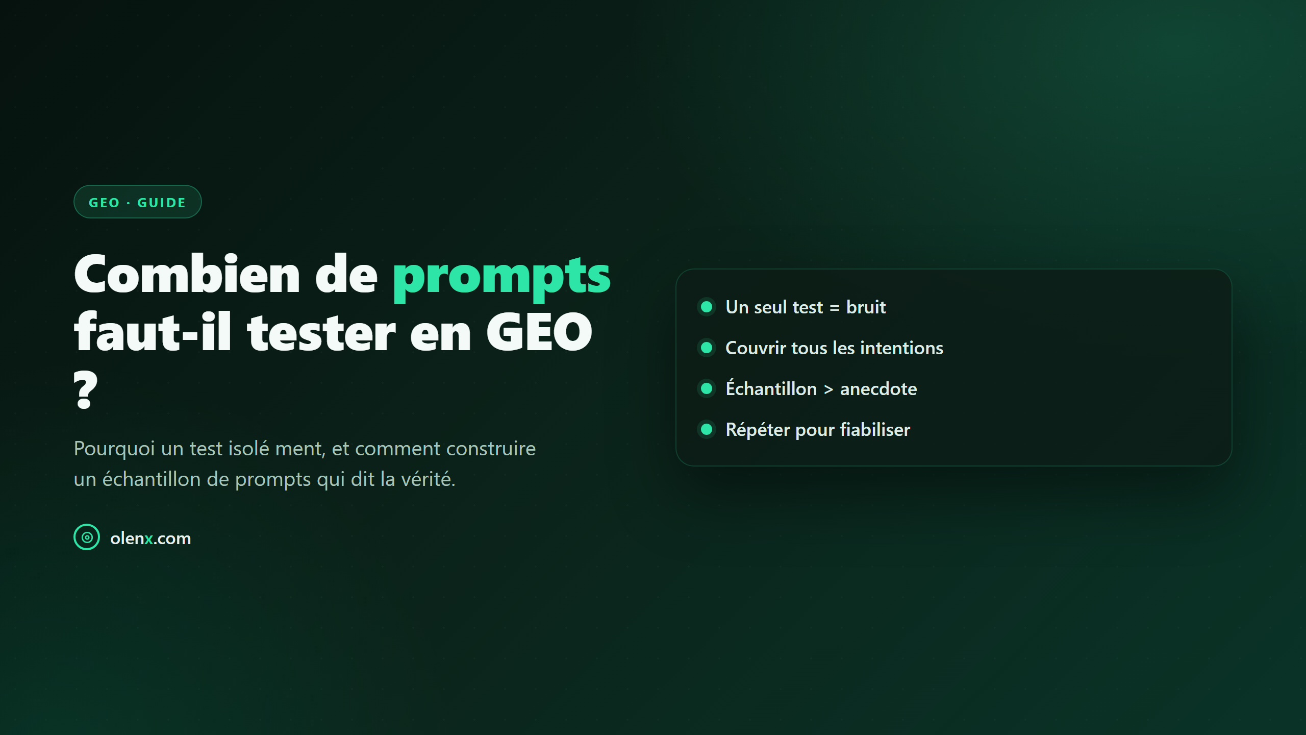 Combien de prompts faut-il tester en GEO ?