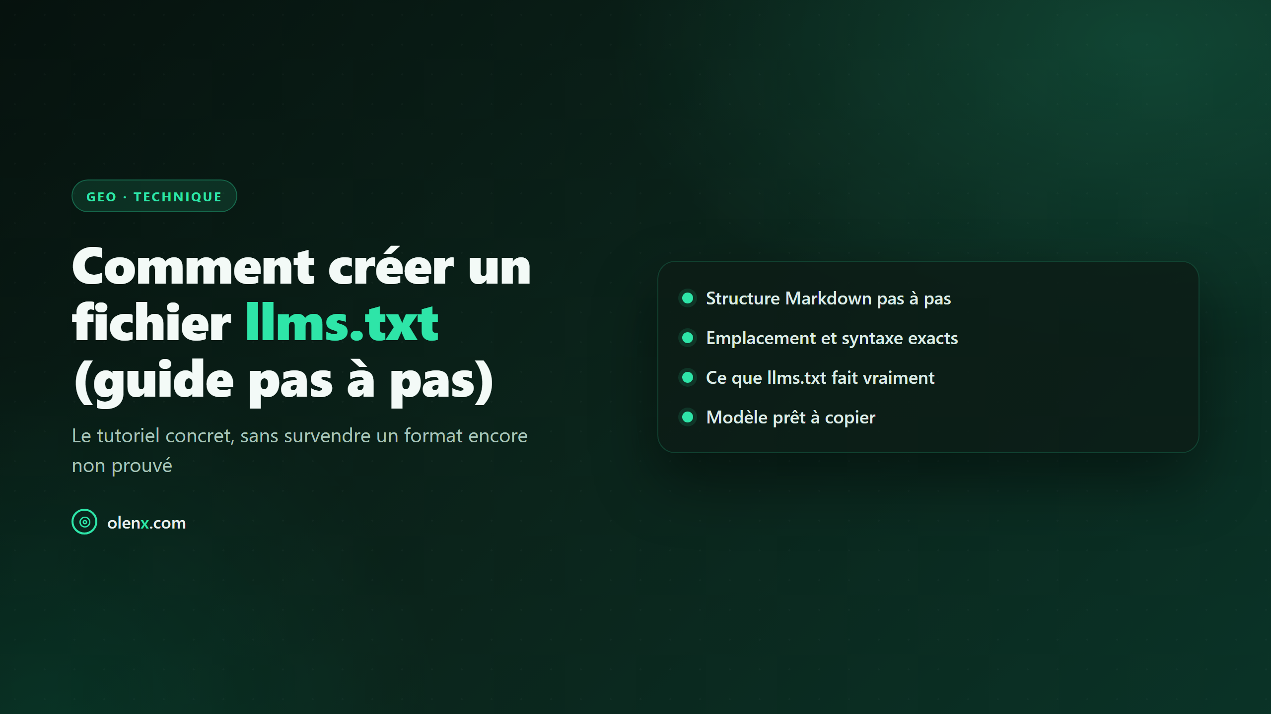 Comment créer un fichier llms.txt (guide pas à pas)