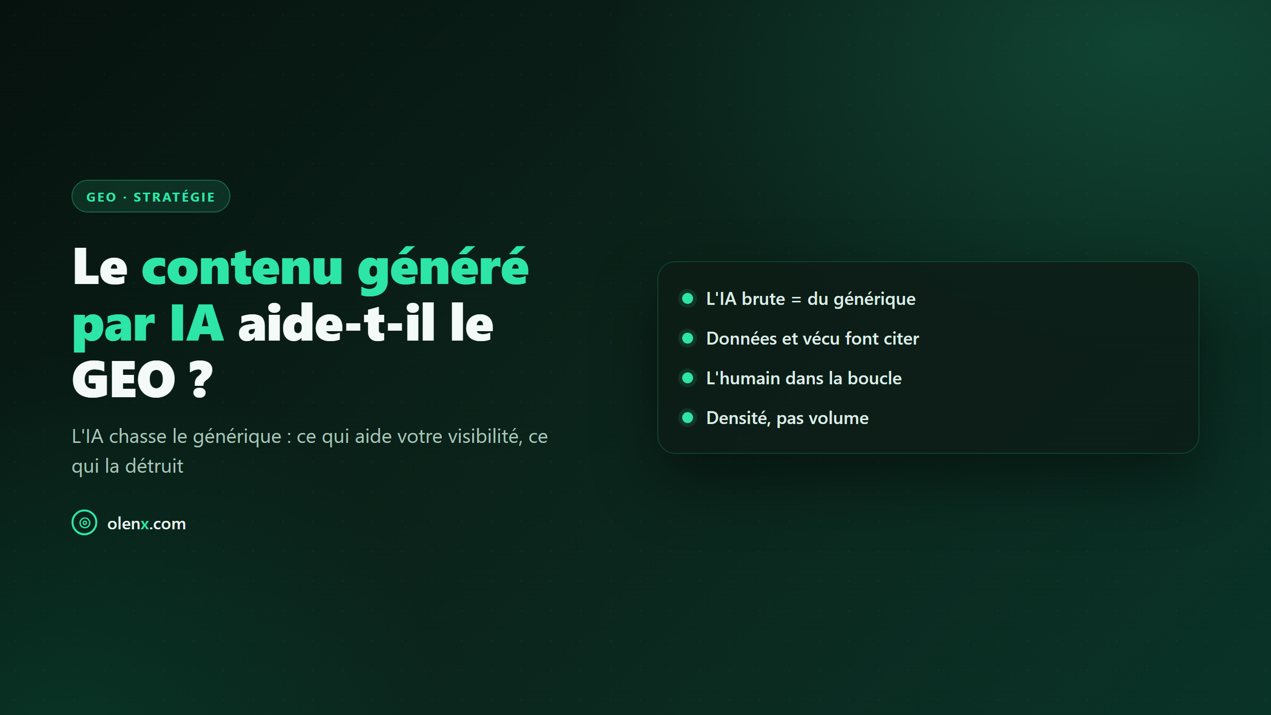 Le contenu généré par IA aide-t-il le GEO ?