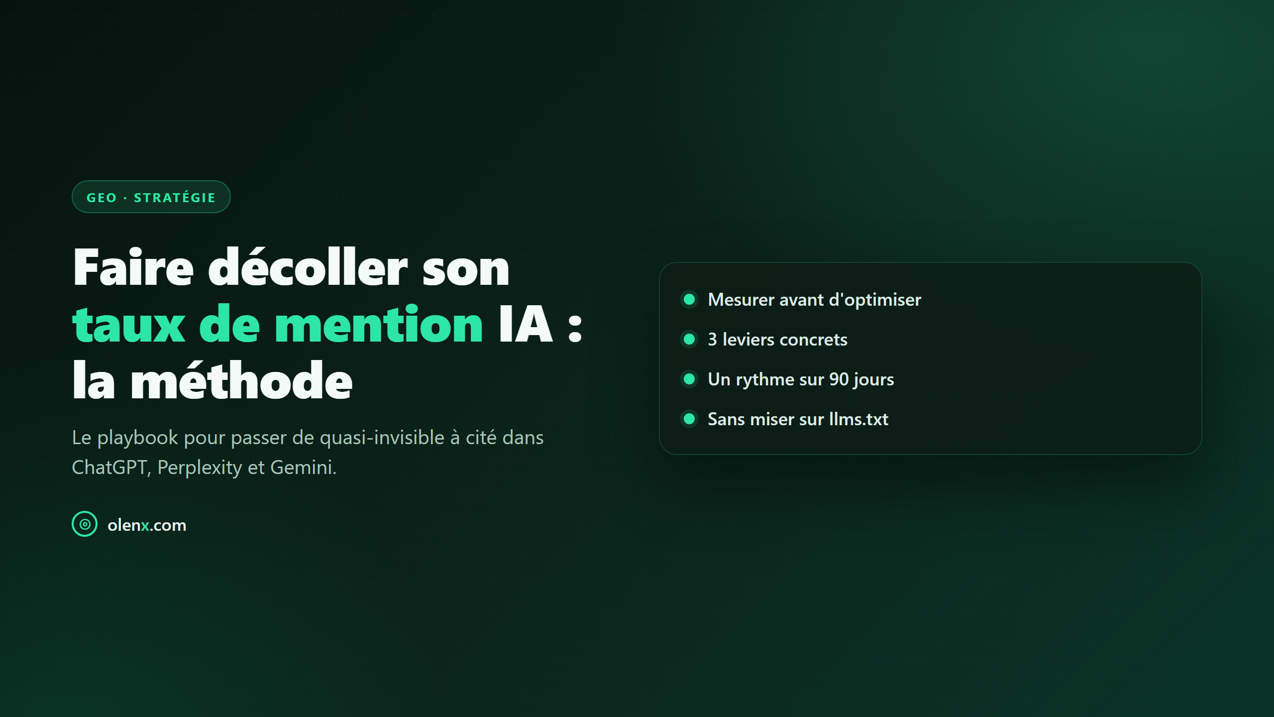 Faire décoller son taux de mention IA : la méthode