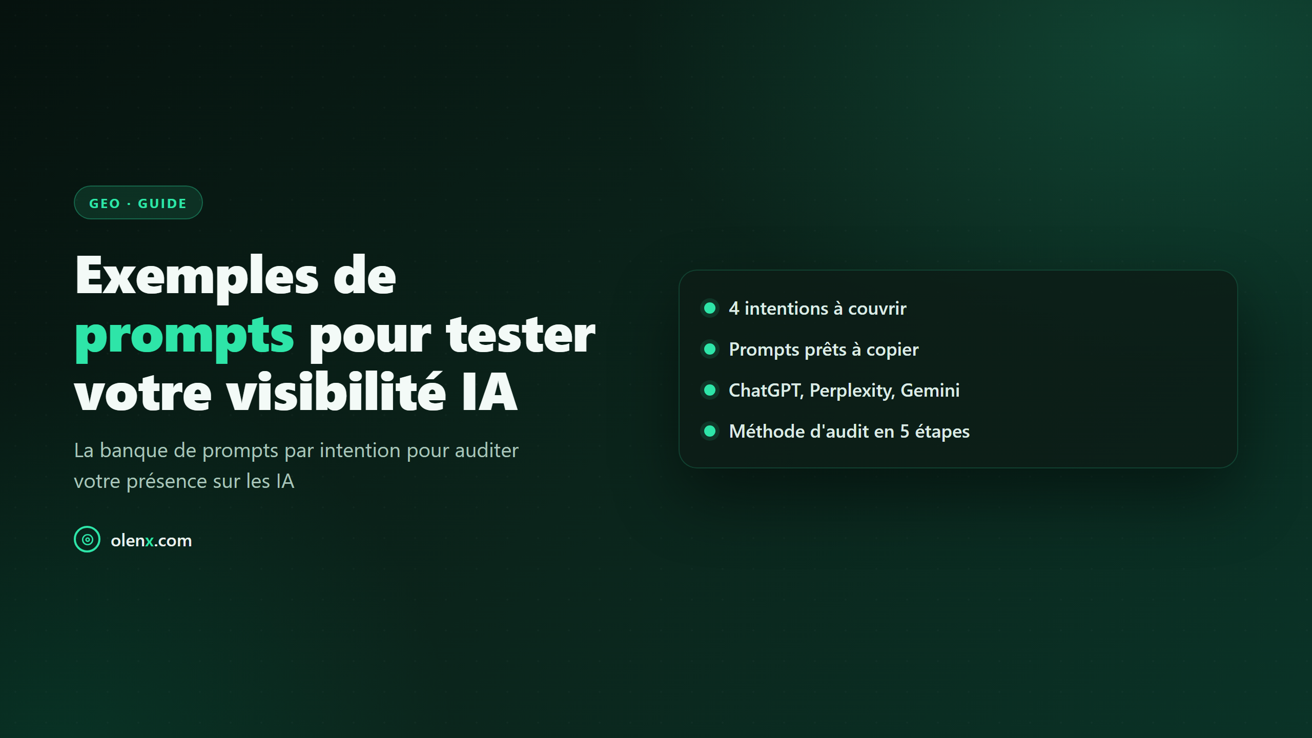 Exemples de prompts pour tester votre visibilité IA