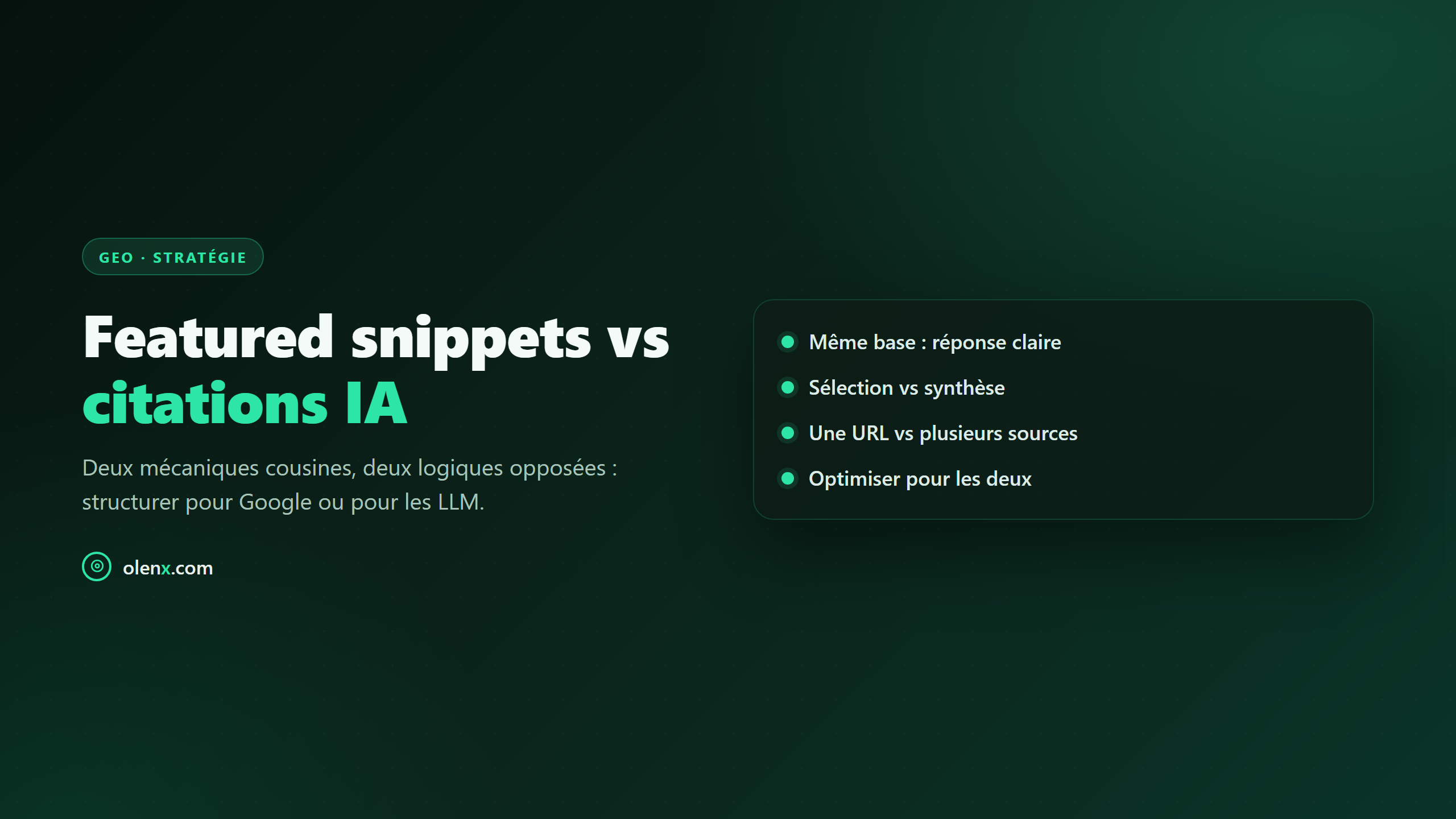Featured snippets vs citations IA