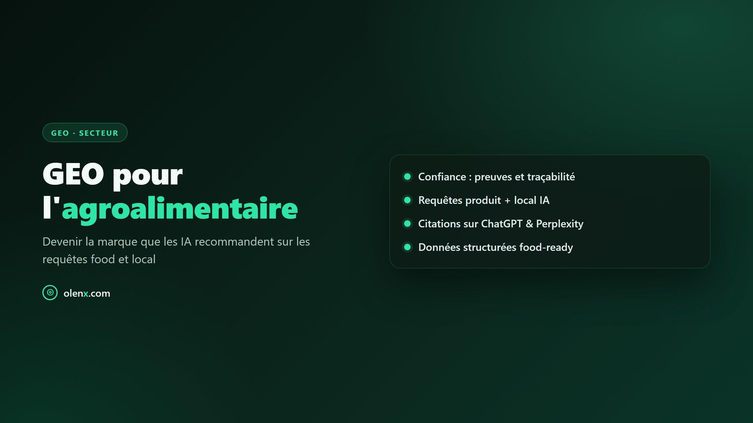GEO pour l'agroalimentaire
