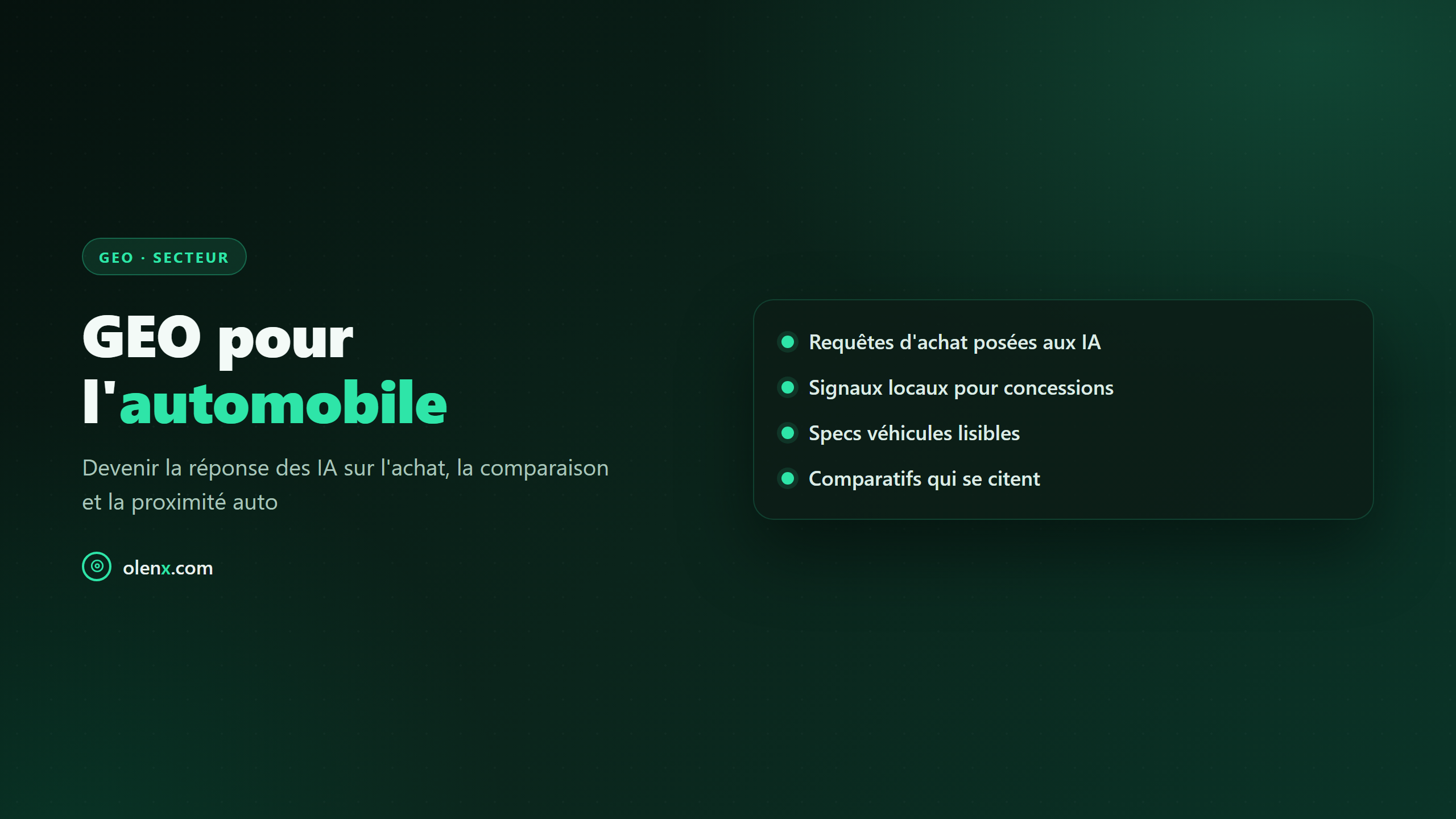 GEO pour l'automobile