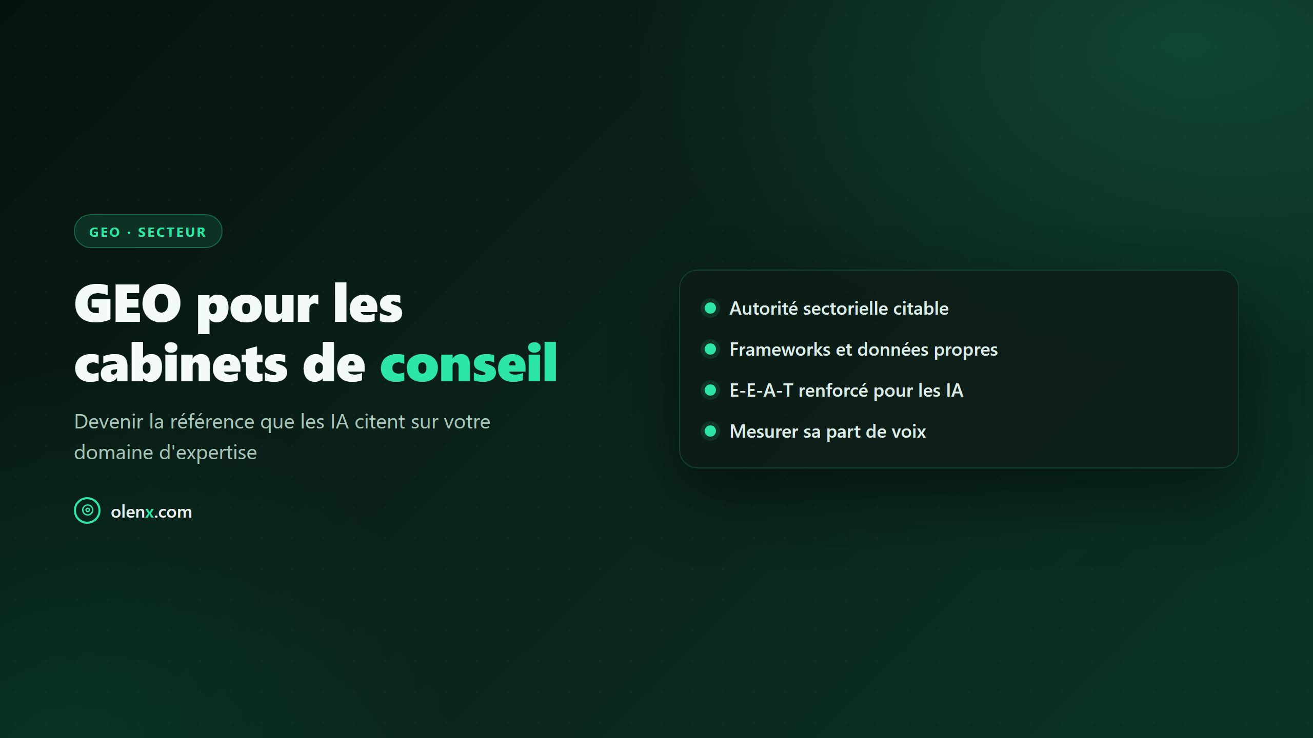 GEO pour les cabinets de conseil