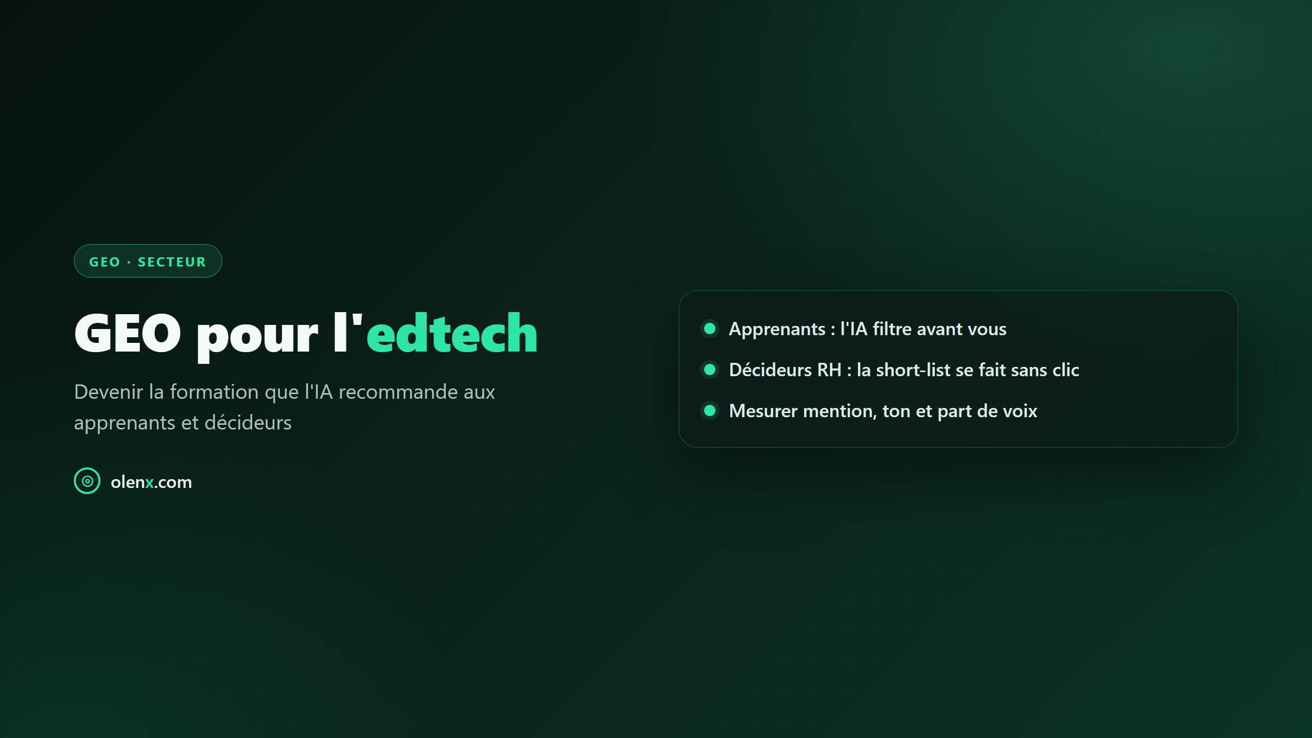 GEO pour l'edtech