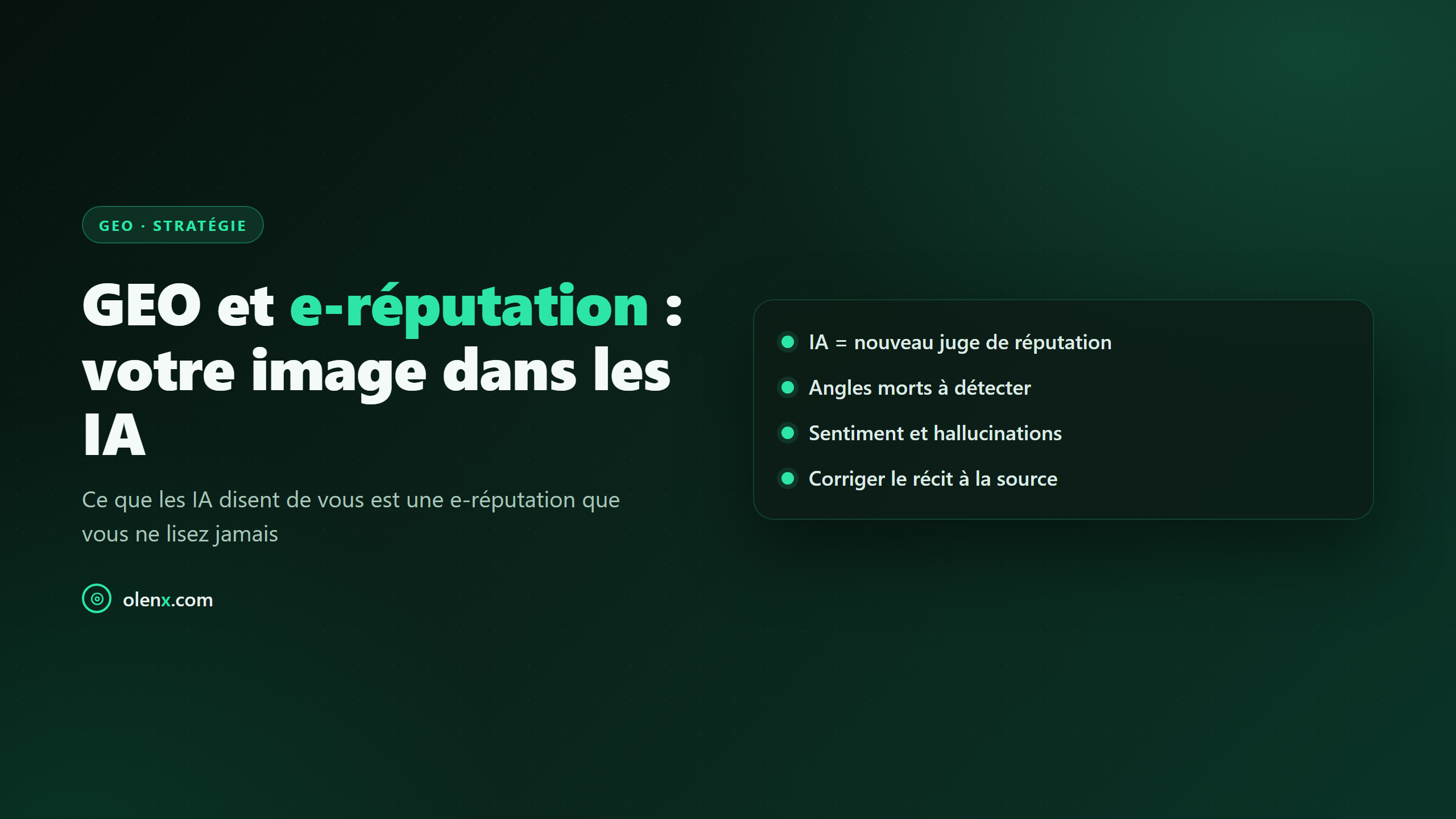 GEO et e-réputation : votre image dans les IA