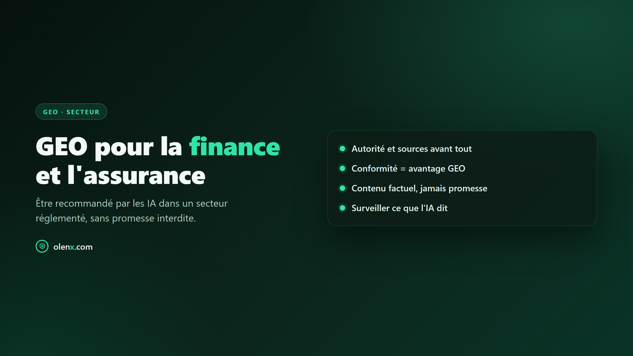 GEO pour la finance et l'assurance