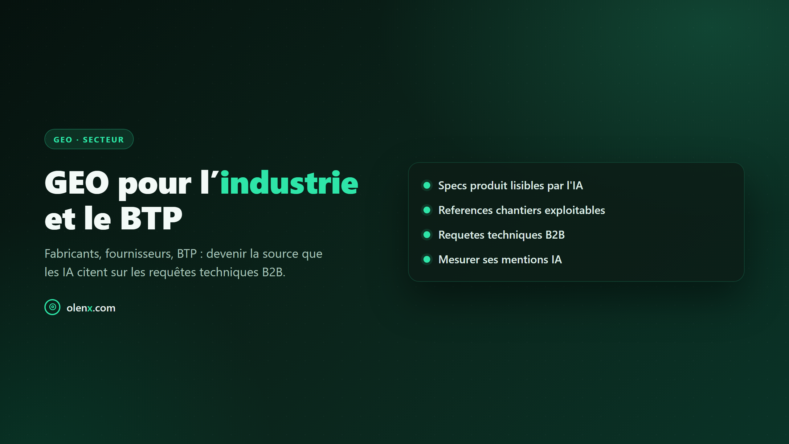 GEO pour l’industrie et le BTP