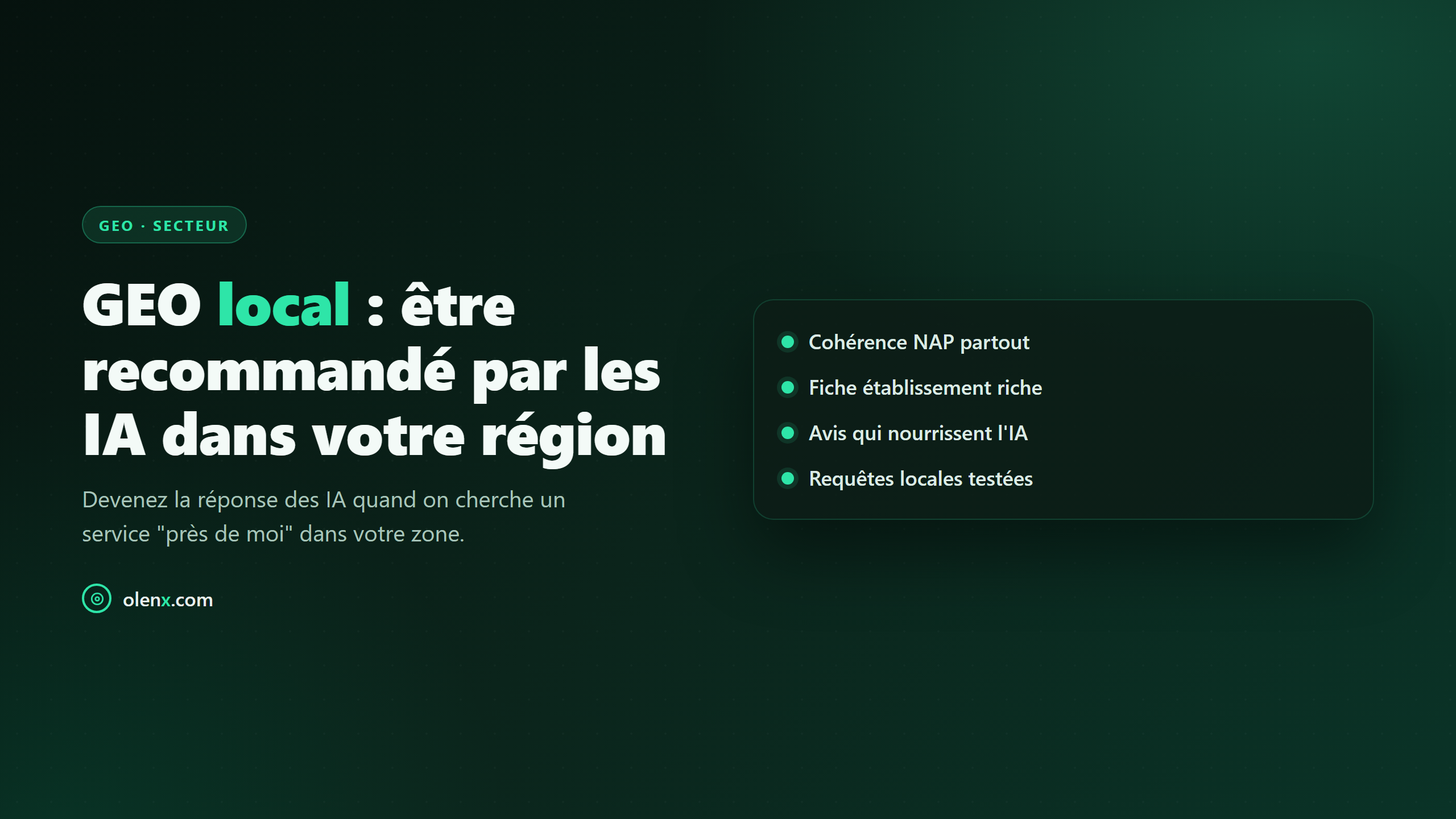 GEO local : être recommandé par les IA dans votre région