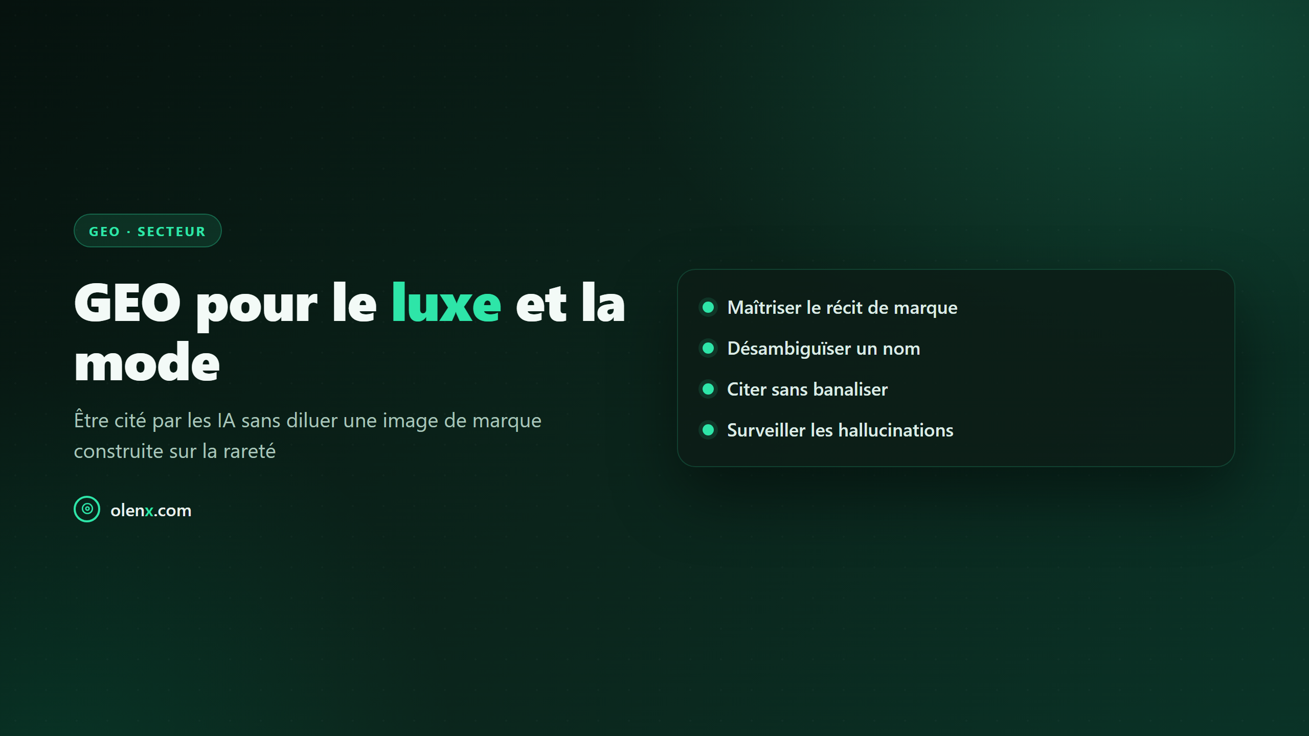 GEO pour le luxe et la mode