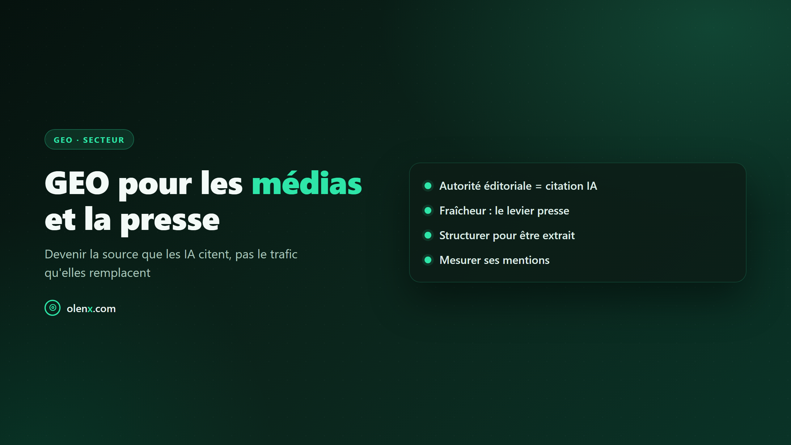 GEO pour les médias et la presse