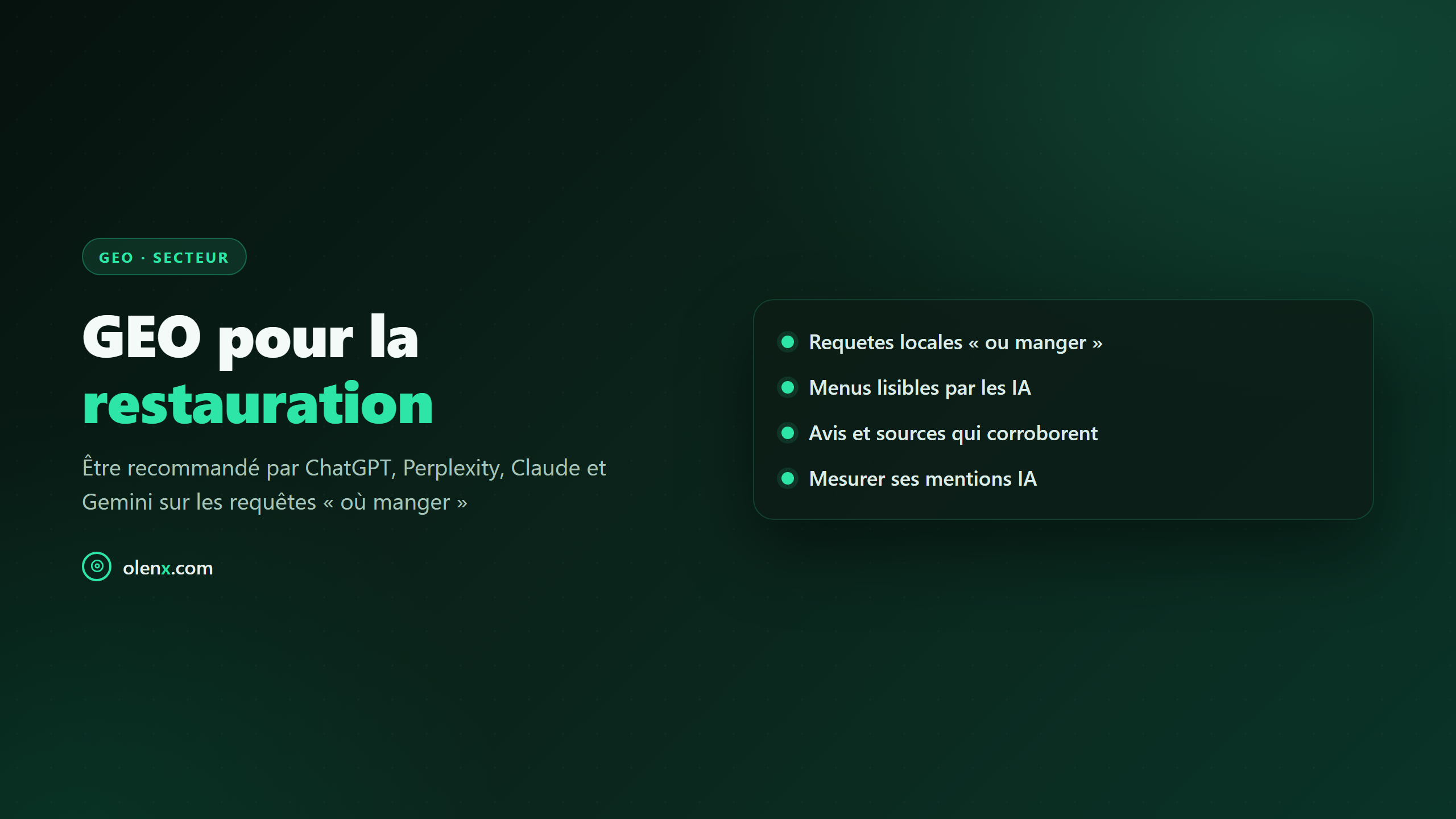 GEO pour la restauration