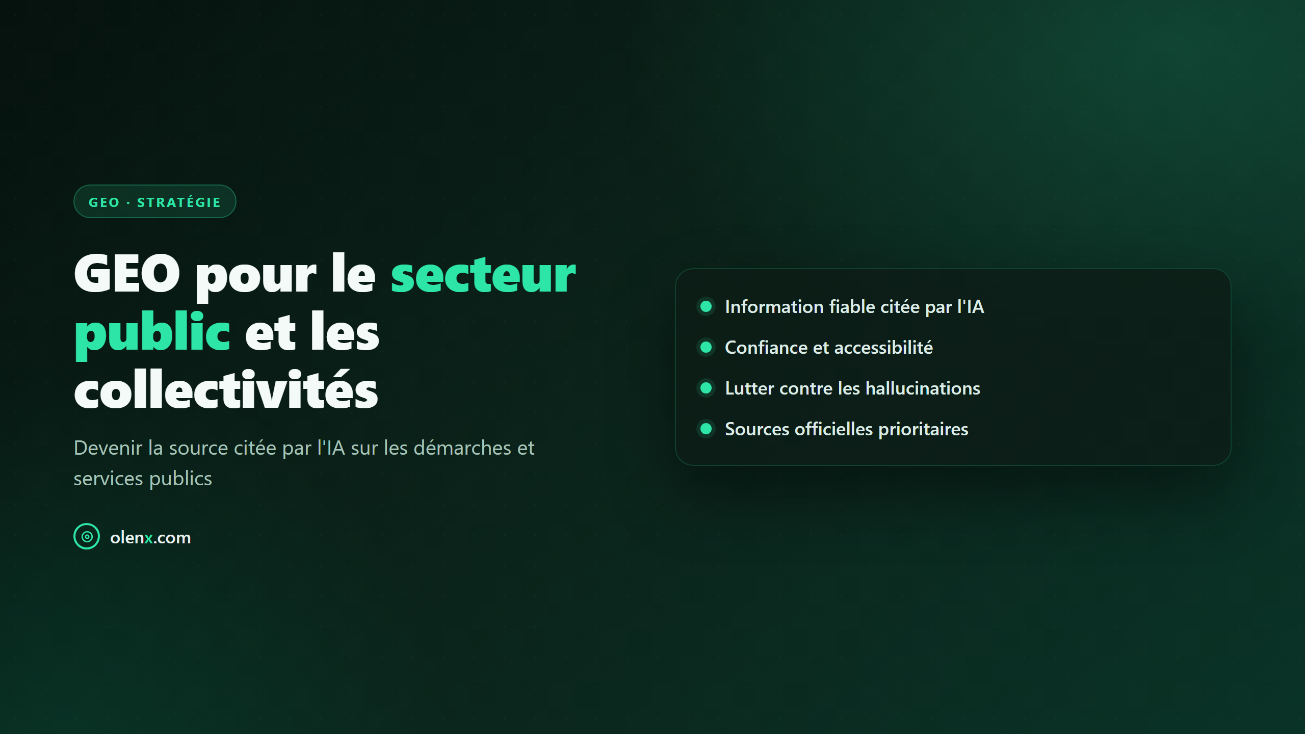 GEO pour le secteur public et les collectivités