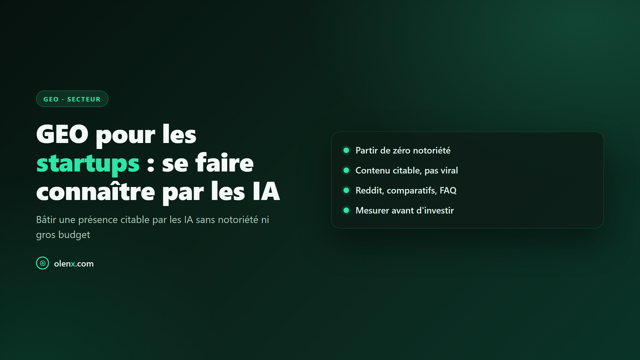 GEO pour les startups : se faire connaître par les IA
