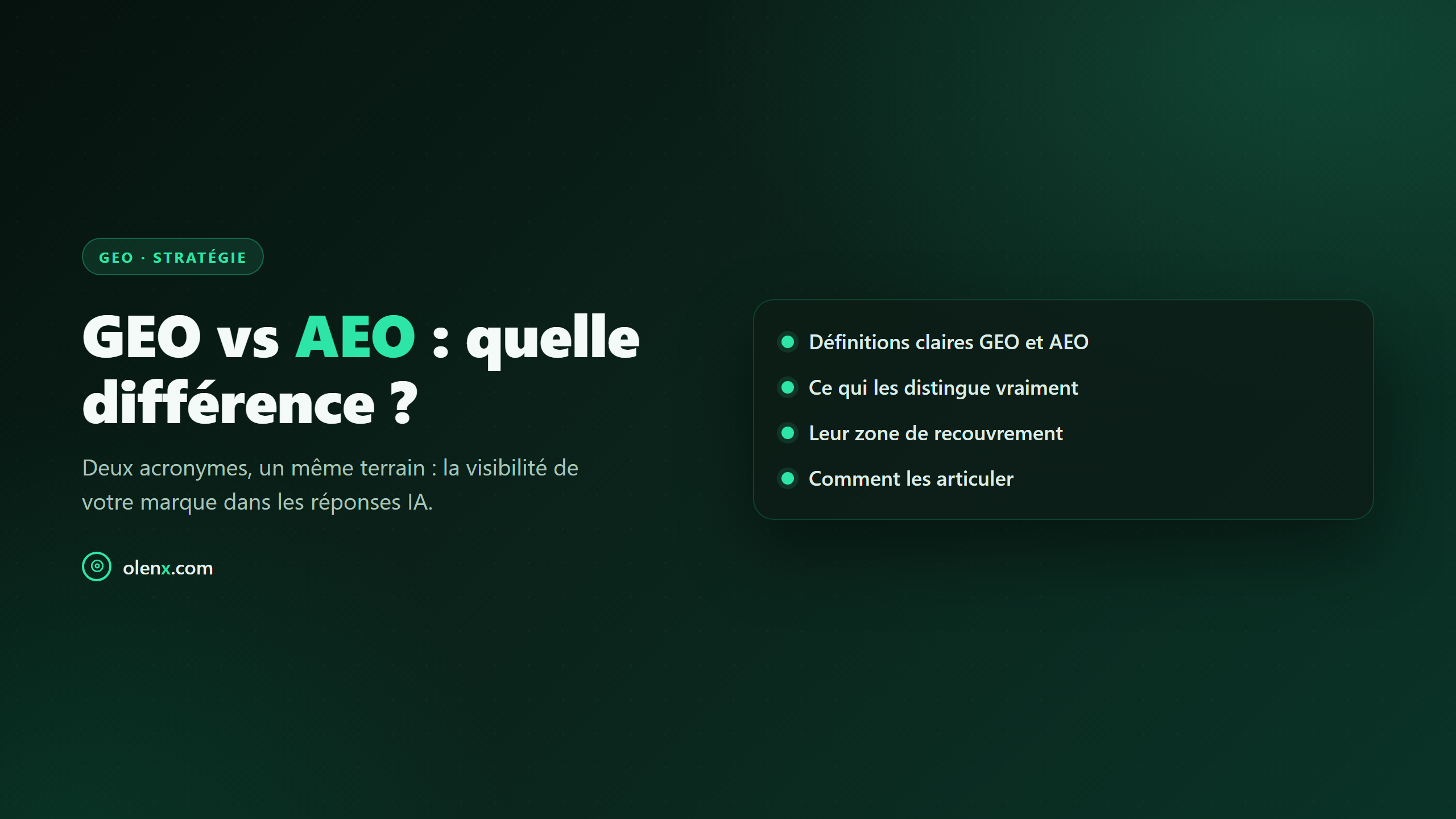 GEO vs AEO : quelle différence ?