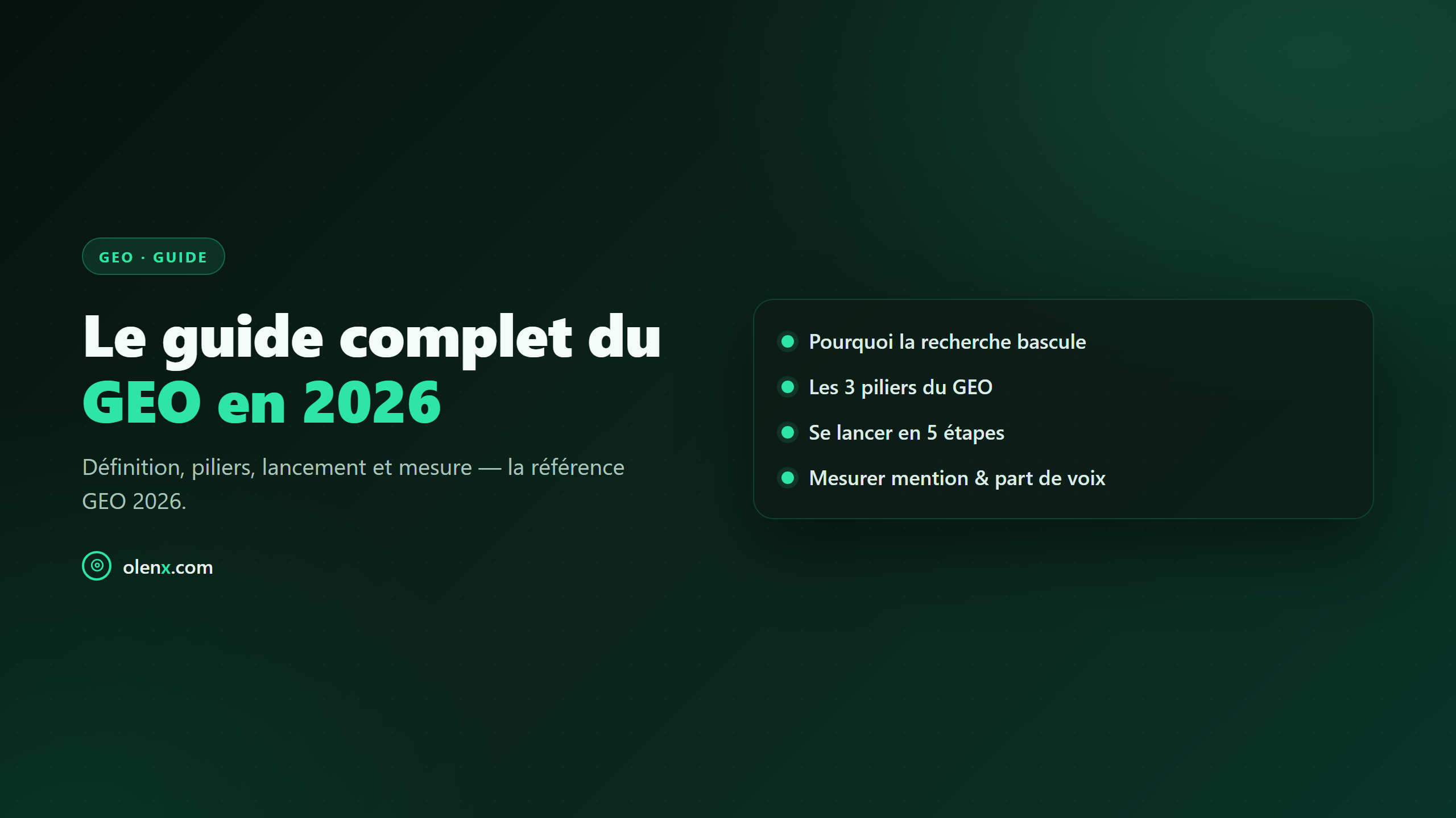 Le guide complet du GEO en 2026