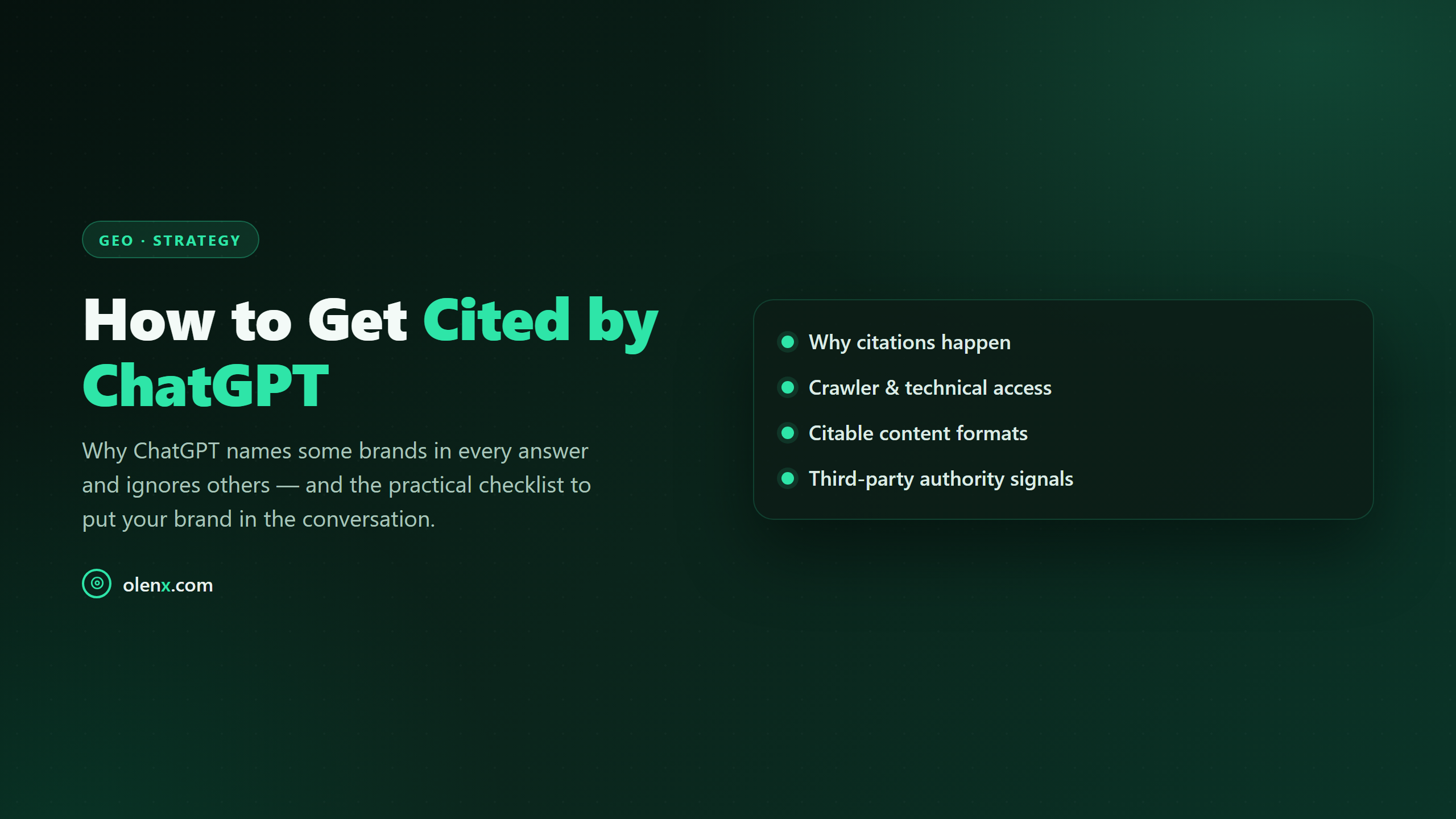 How to Get Cited by ChatGPT