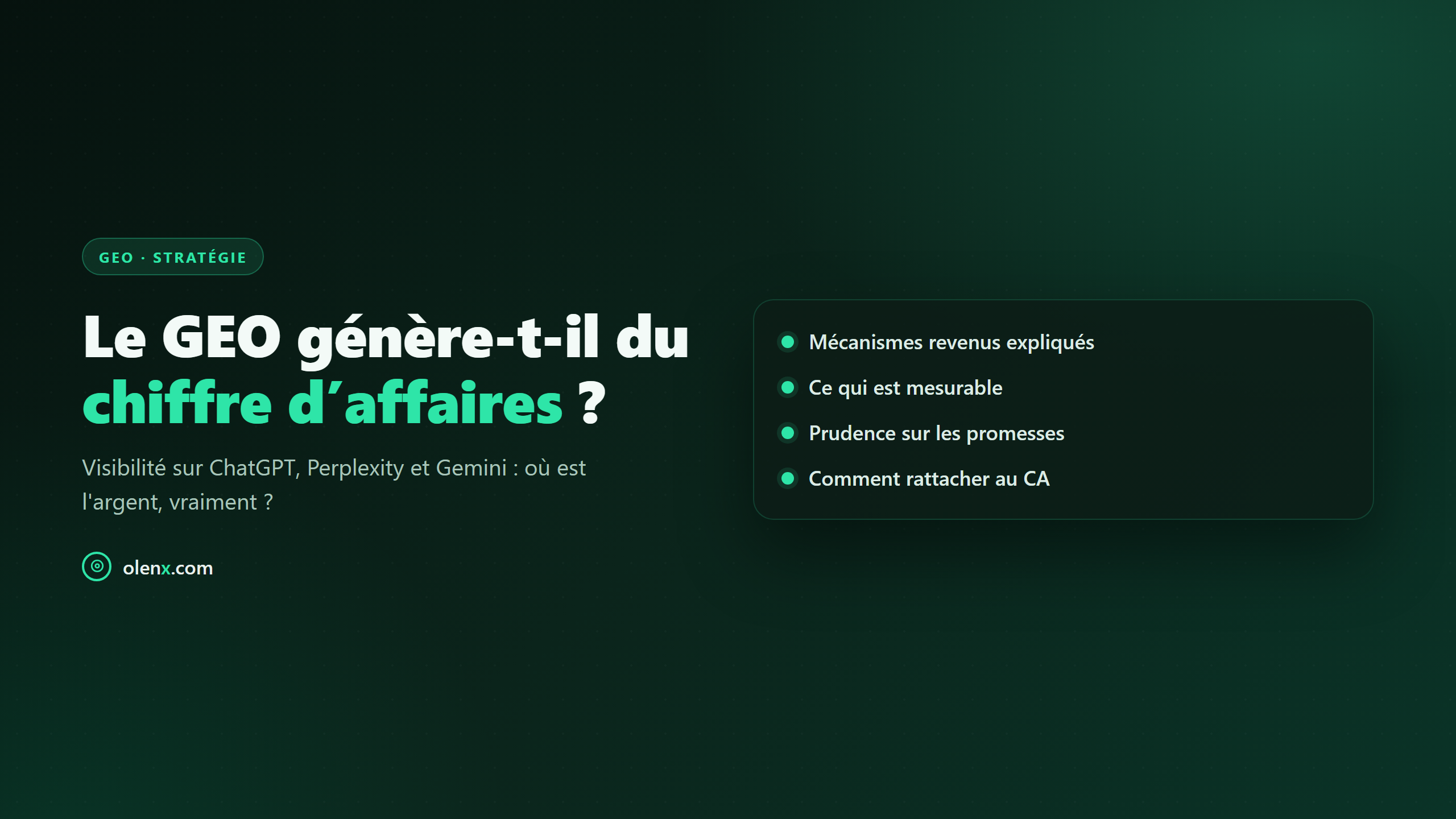 Le GEO génère-t-il du chiffre d’affaires ?