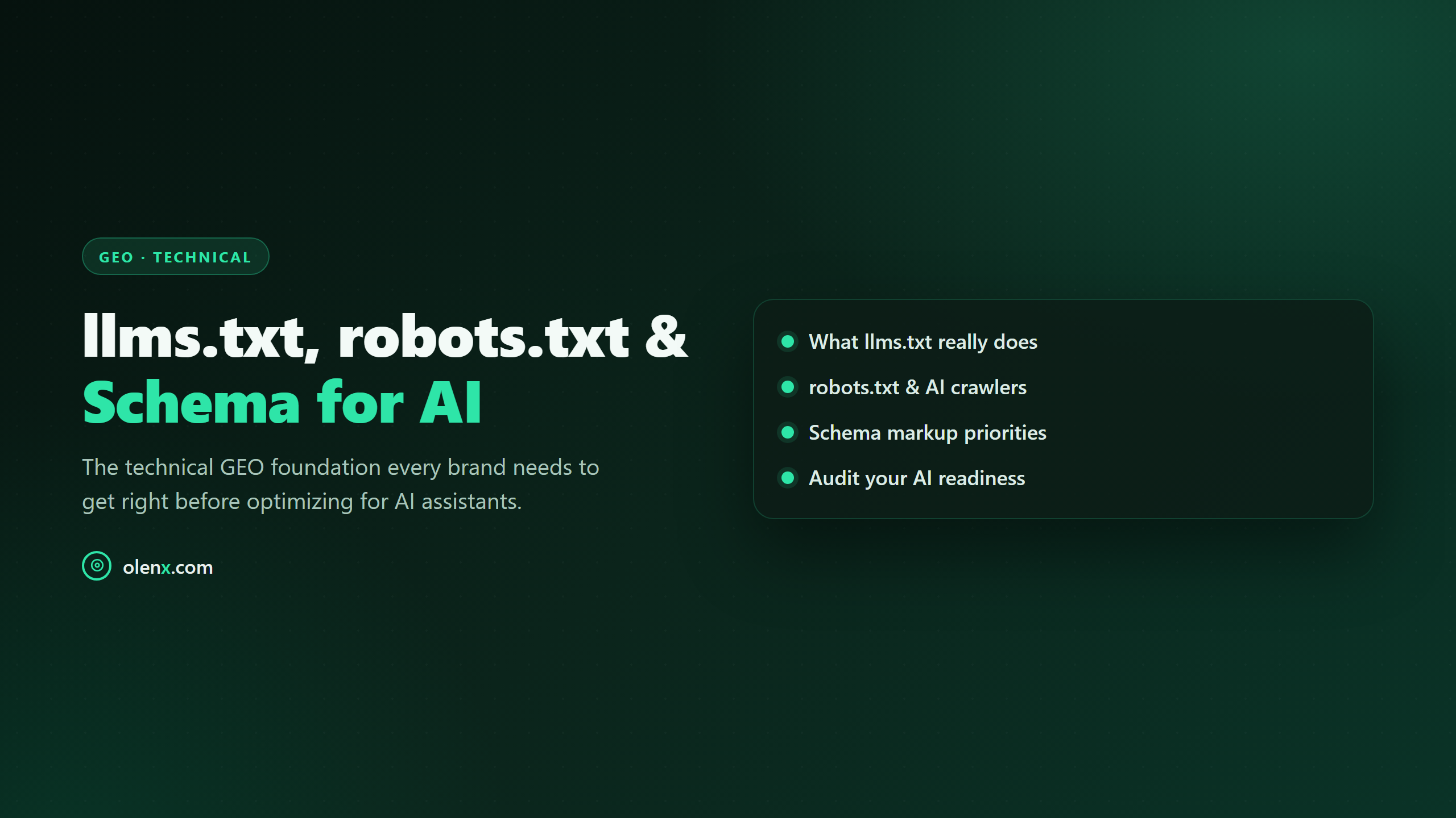 llms.txt, robots.txt and Schema for AI Search