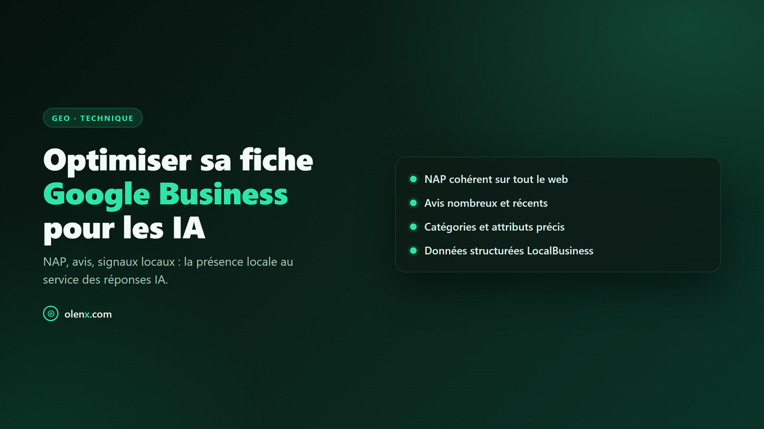 Optimiser sa fiche Google Business pour les IA