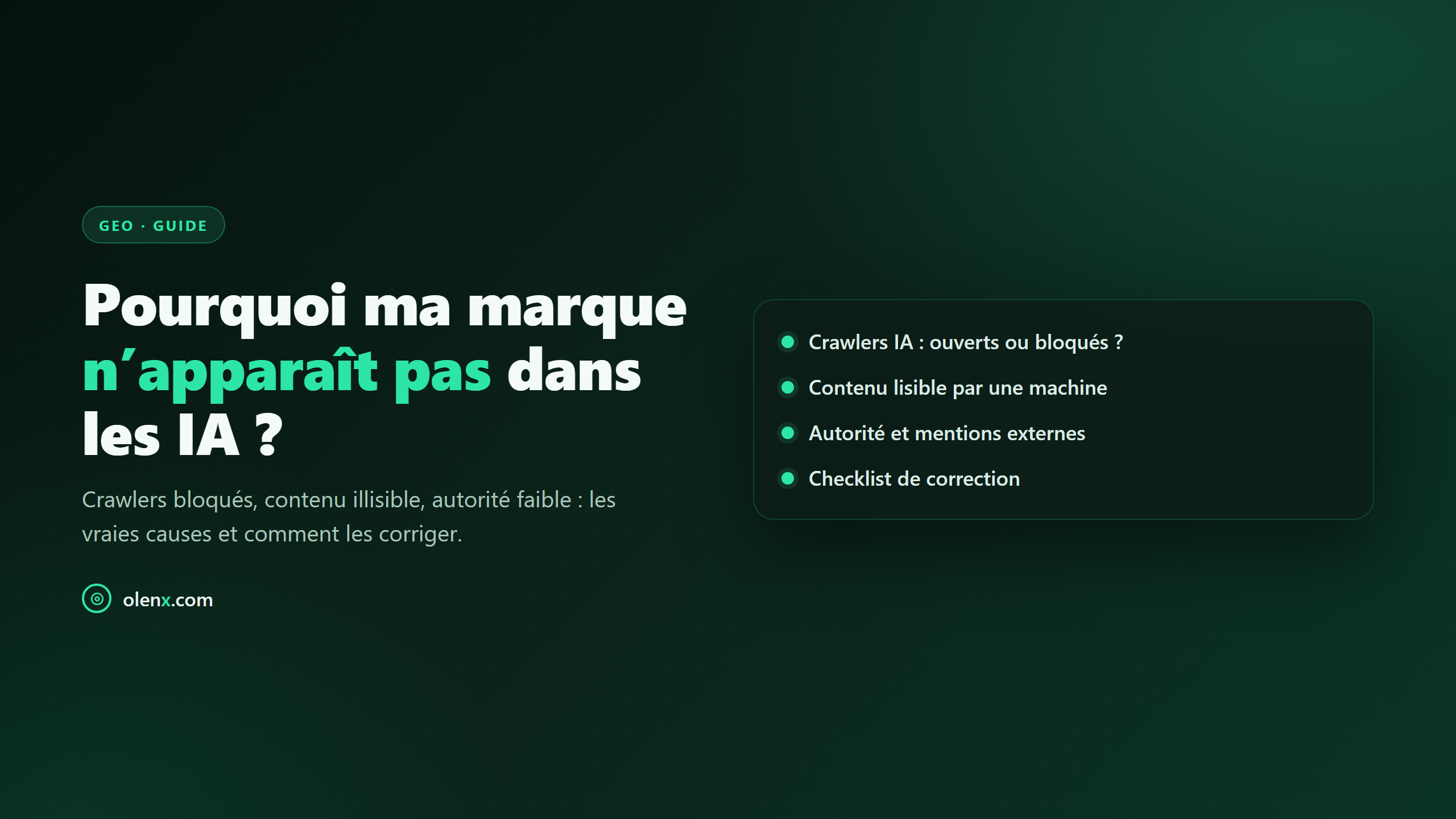 Pourquoi ma marque n’apparaît pas dans les IA ?