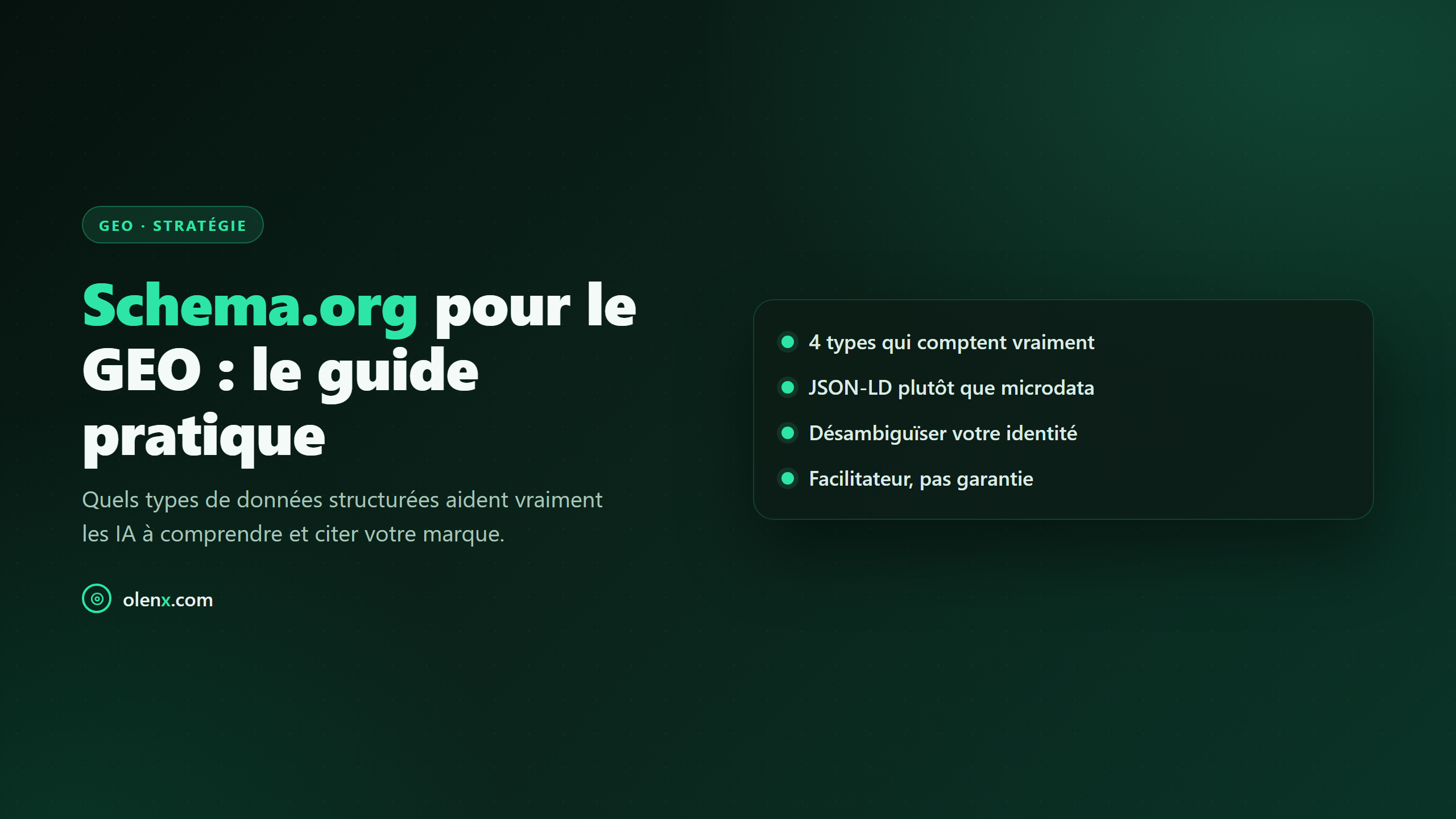 Schema.org pour le GEO : le guide pratique