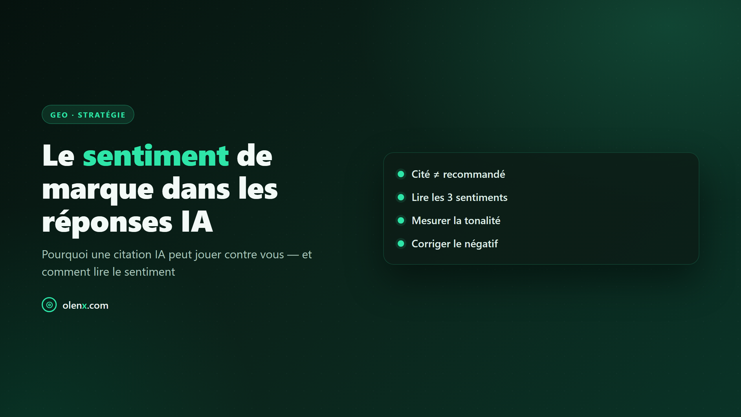 Le sentiment de marque dans les réponses IA