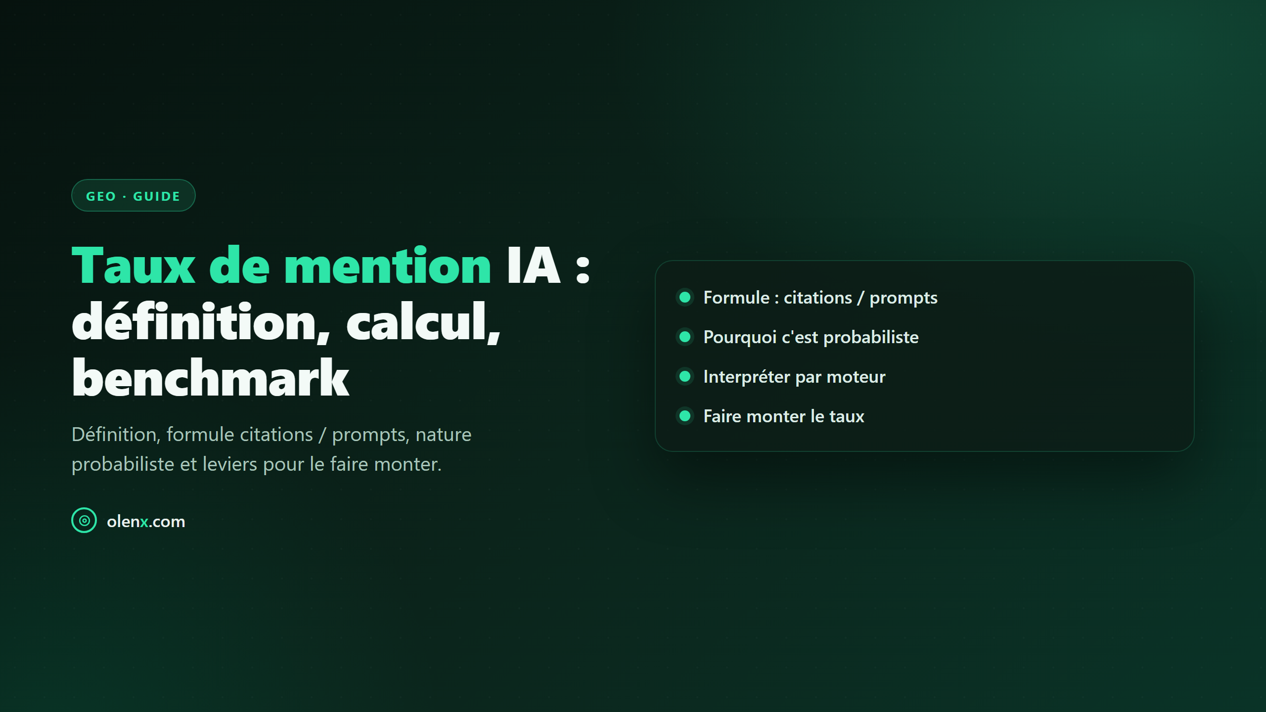 Taux de mention IA : définition, calcul, benchmark