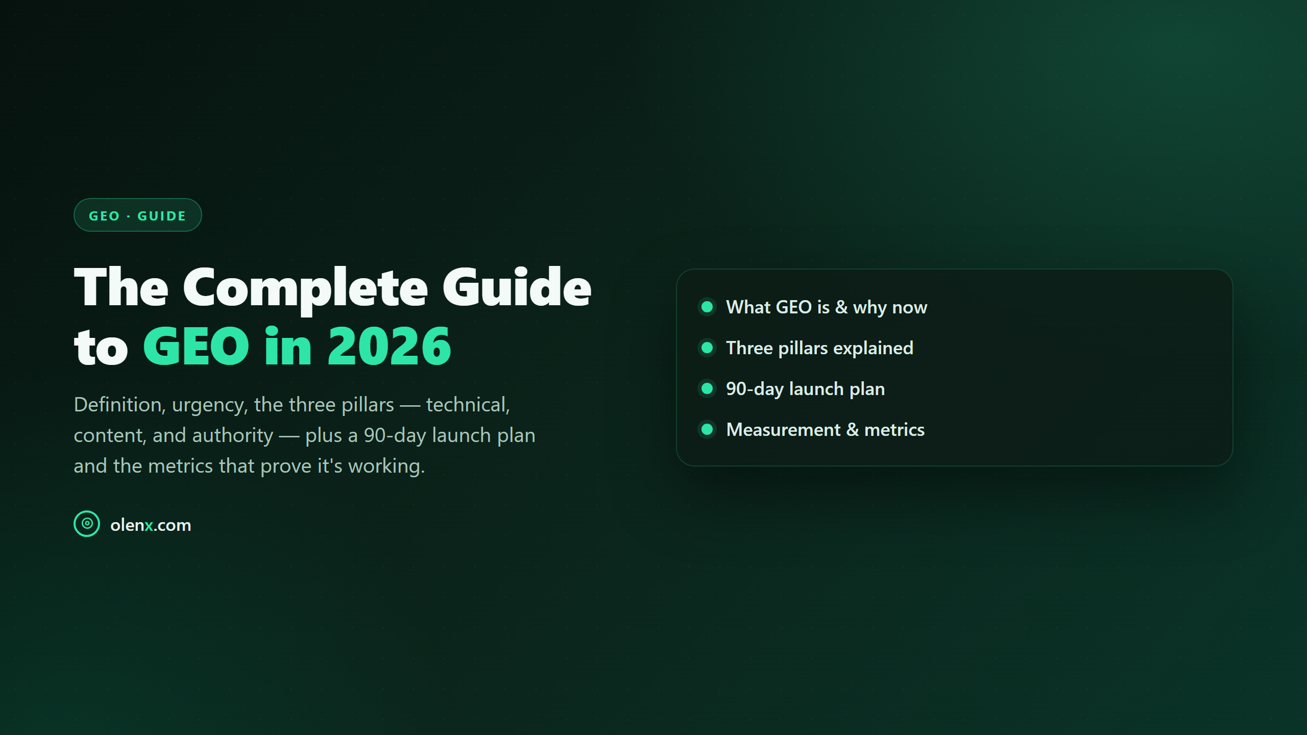 The Complete Guide to GEO in 2026