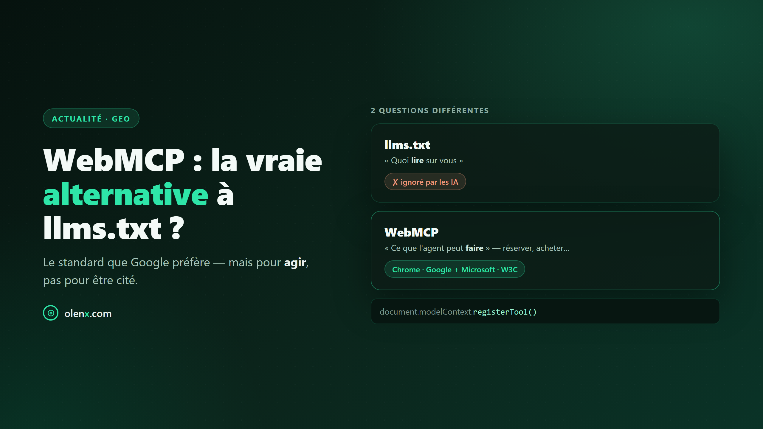 WebMCP : la vraie alternative à llms.txt ?