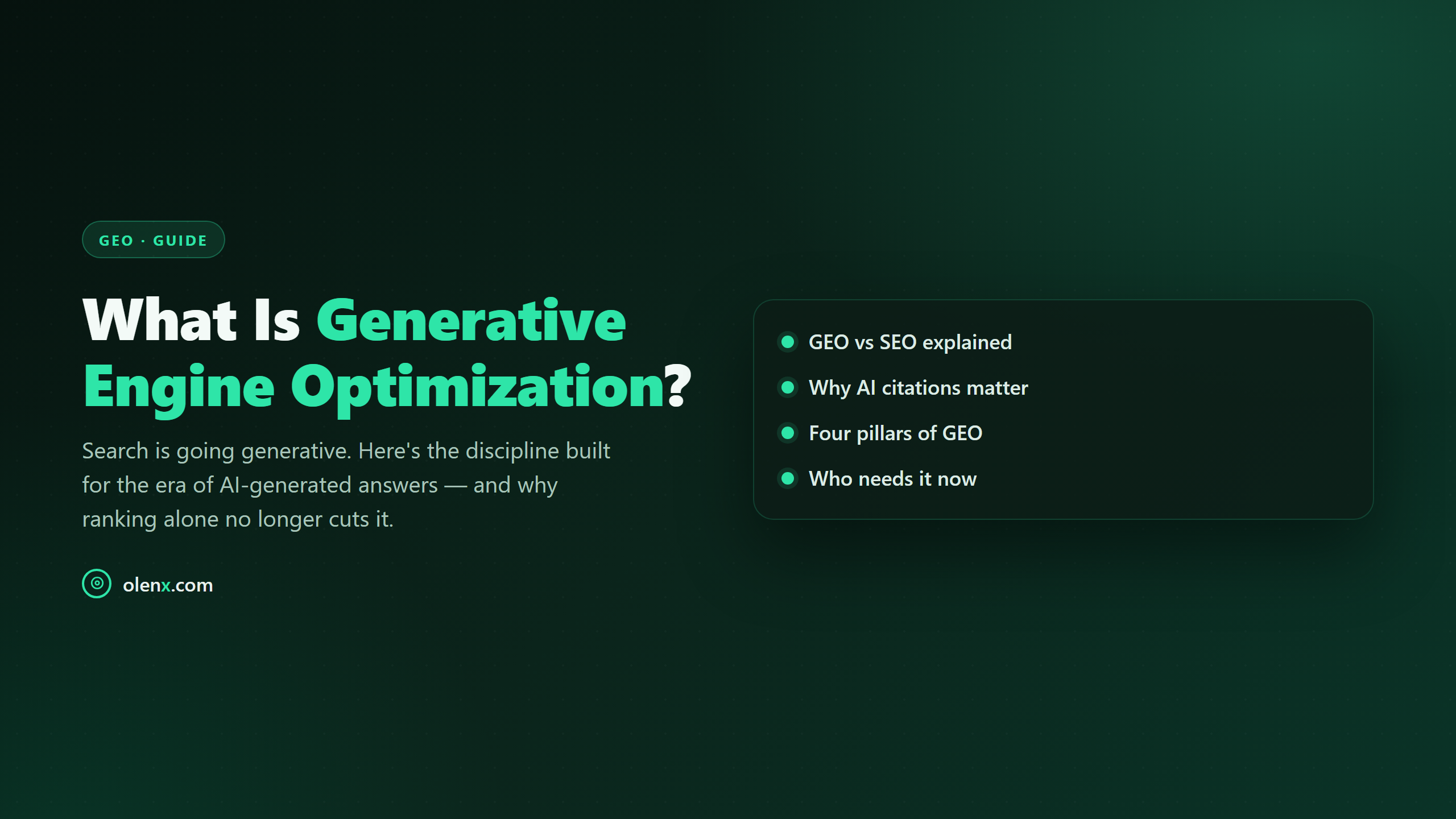 What Is Generative Engine Optimization (GEO)?